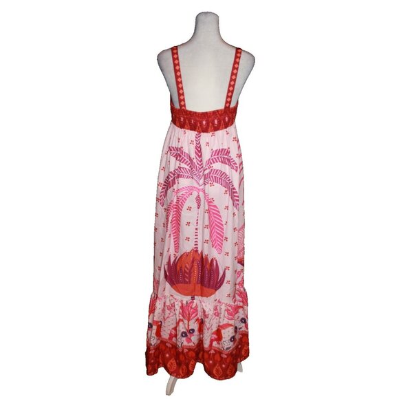 Shein Women’s Maxi Dress Pink Orange Boho Floral Long Women's Size S NWOT - Picture 2 of 2